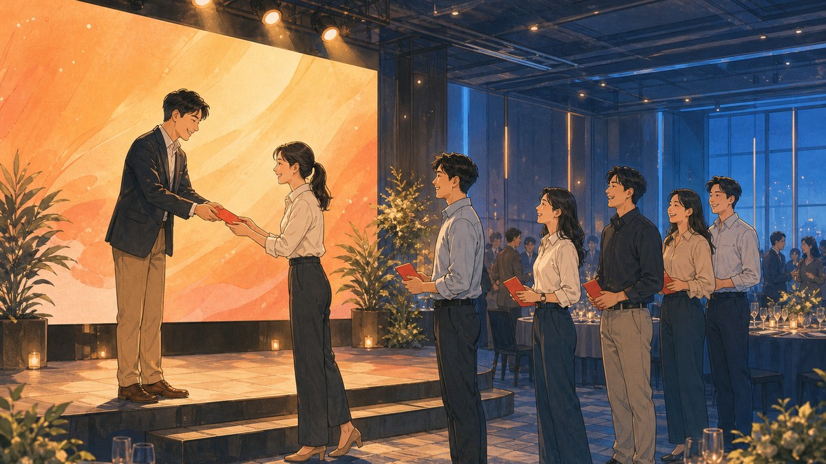 尾牙紅包發放情境示意圖
