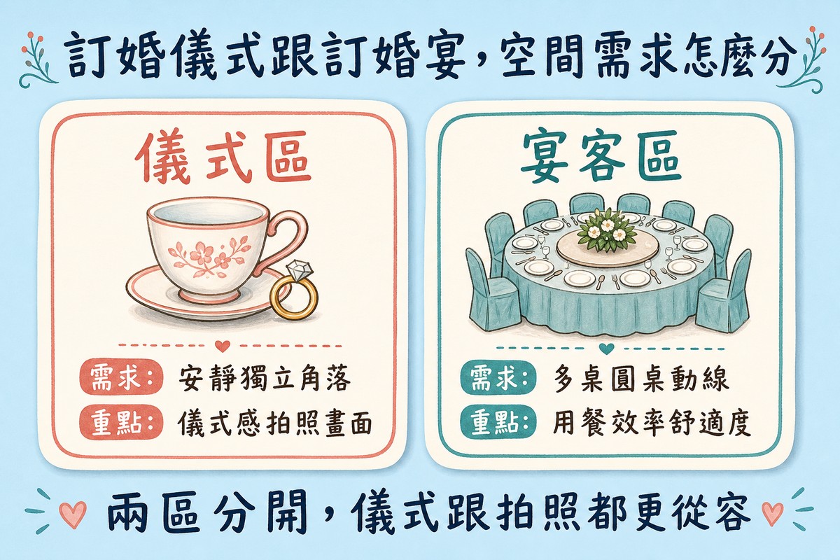 訂婚儀式與訂婚宴空間需求比較
