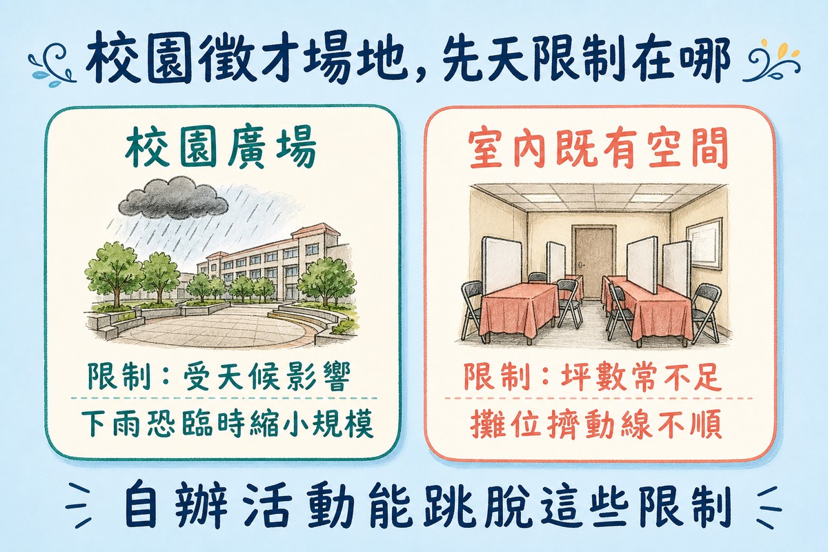 校園徵才場地先天限制
