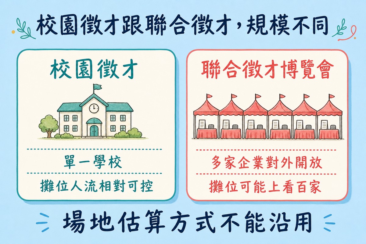 校園徵才跟聯合徵才規模比較