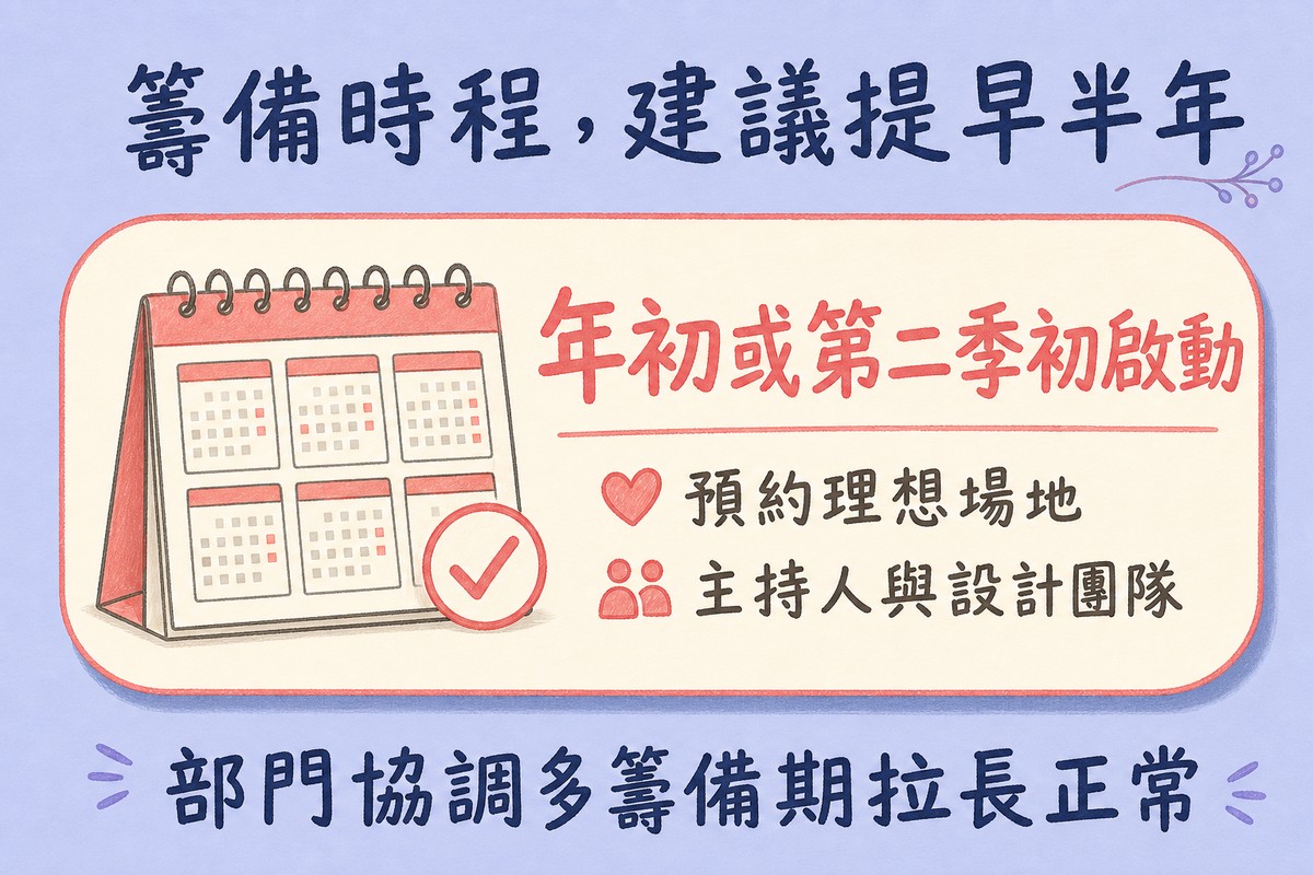 週年慶籌備時程建議提早半年