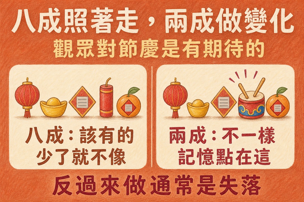 節慶活動的八二原則:八成照著既定元素走,兩成做出不一樣的變化
