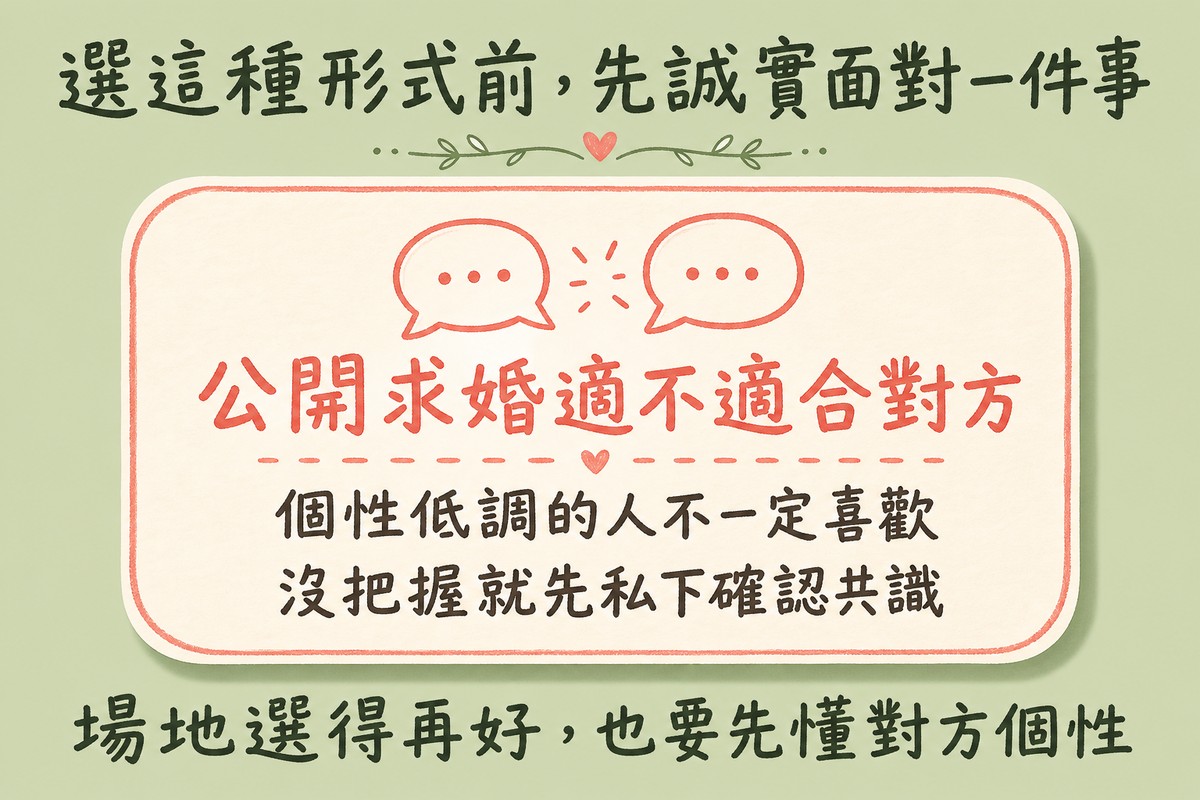 選擇公開求婚形式前先誠實面對對方個性