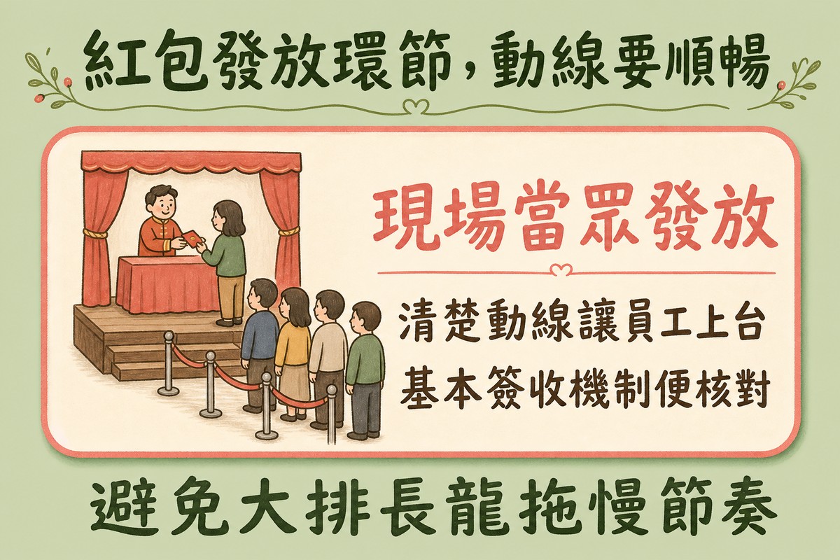 尾牙紅包發放環節動線